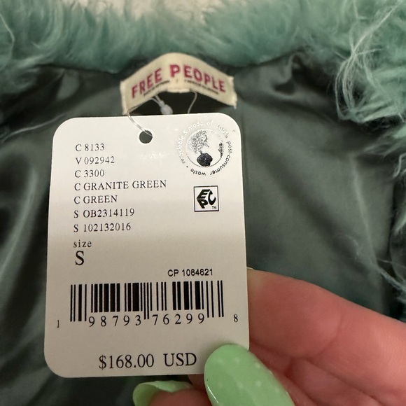 Free People Granite Green Faux Fur Jacket - Picture 3 of 3